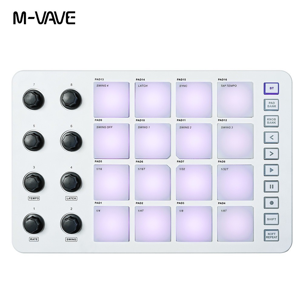 M-VAVE SMC-PAD LaunchPad  USB-C and portable design Wireless MIDI Controller