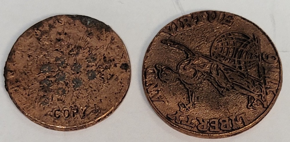 2 EARLY COLONIAL COIN COPYS L1344
