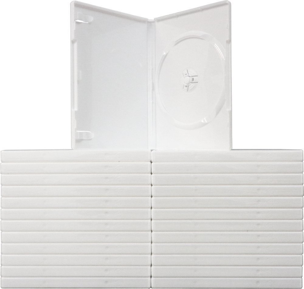(25) White Empty Replacement DVD or Wii Cases Boxes Standard 14mm #DVBR14WH