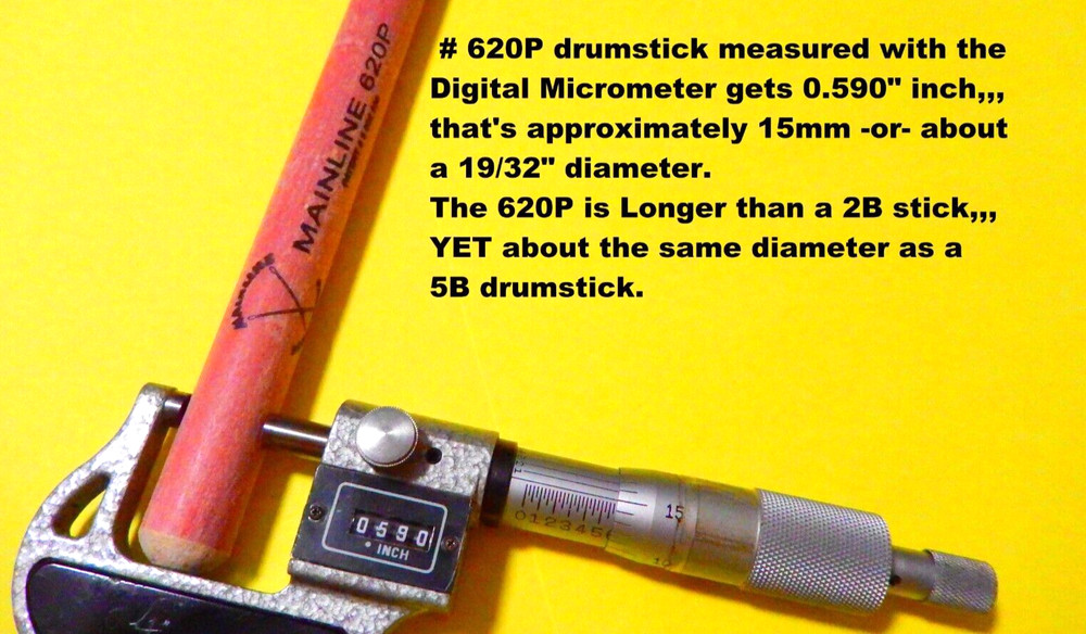 Mainline Synthetic Composite DRUMSTICKS, 620P Drumsticks (1)-pair