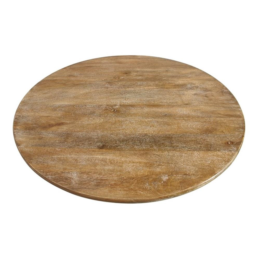 Pemberly Row 36" Solid Wood Round Bar Table in Distressed Natural Finish