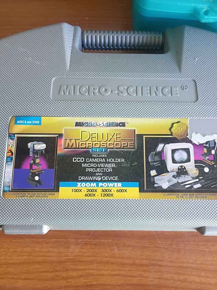 Micro-Science Deluxe Microscope Set 100x-600x with Camera Holder, Projector