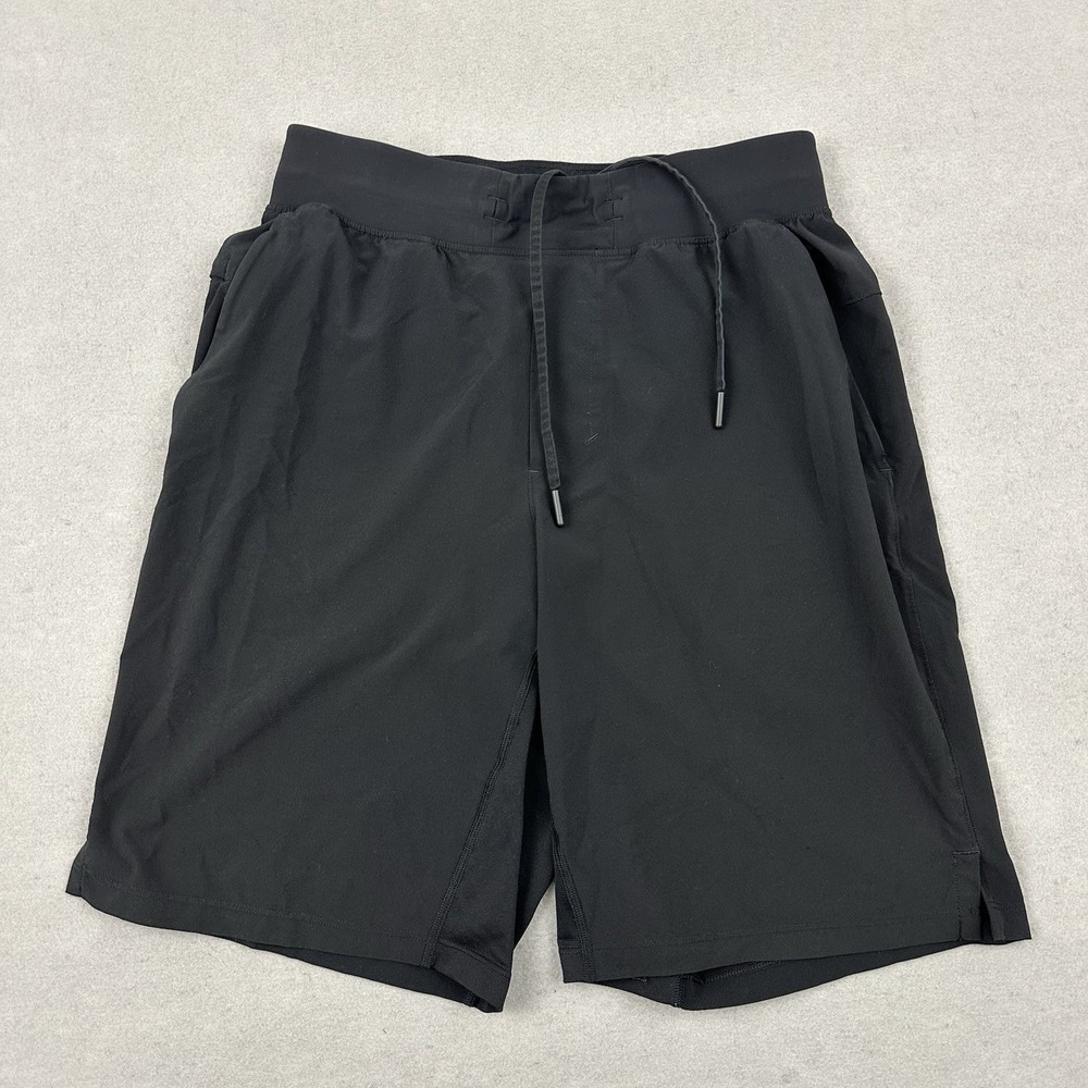 Lululemon Shorts Men Small Black Solid T.H.E Drawstring Pockets Linerless S