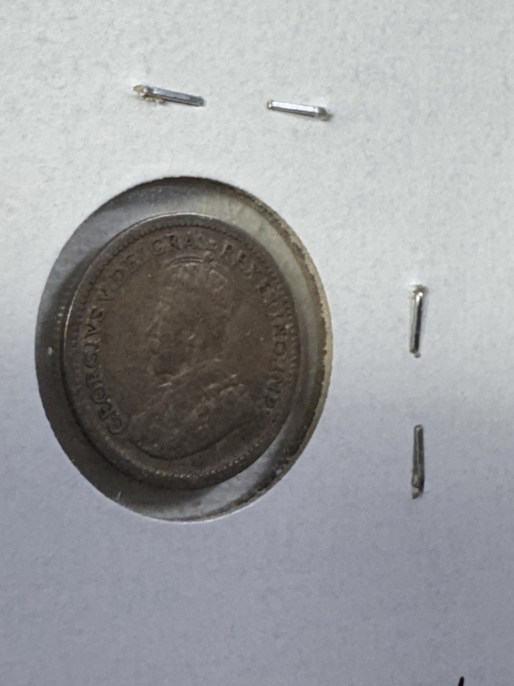 1912 Canada 5 Cents Silver Coin Cleaned