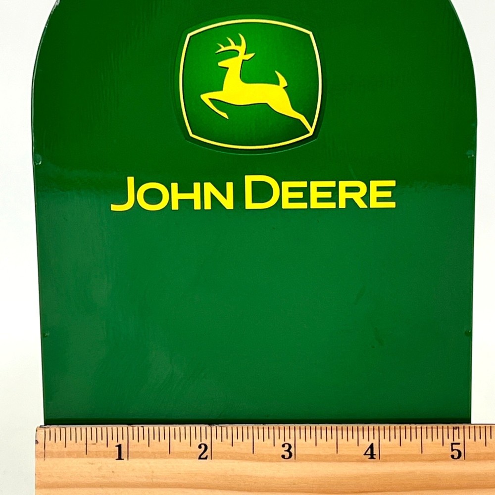 John Deere Licensed Tin Caddy Box Wooden Handle Tool Utensil Compartments