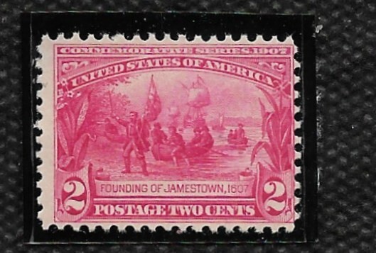 SCOTT 329 2 CENT FOUNDING JAMESTOWN SINGLE MNHOG FREE SHIPPING