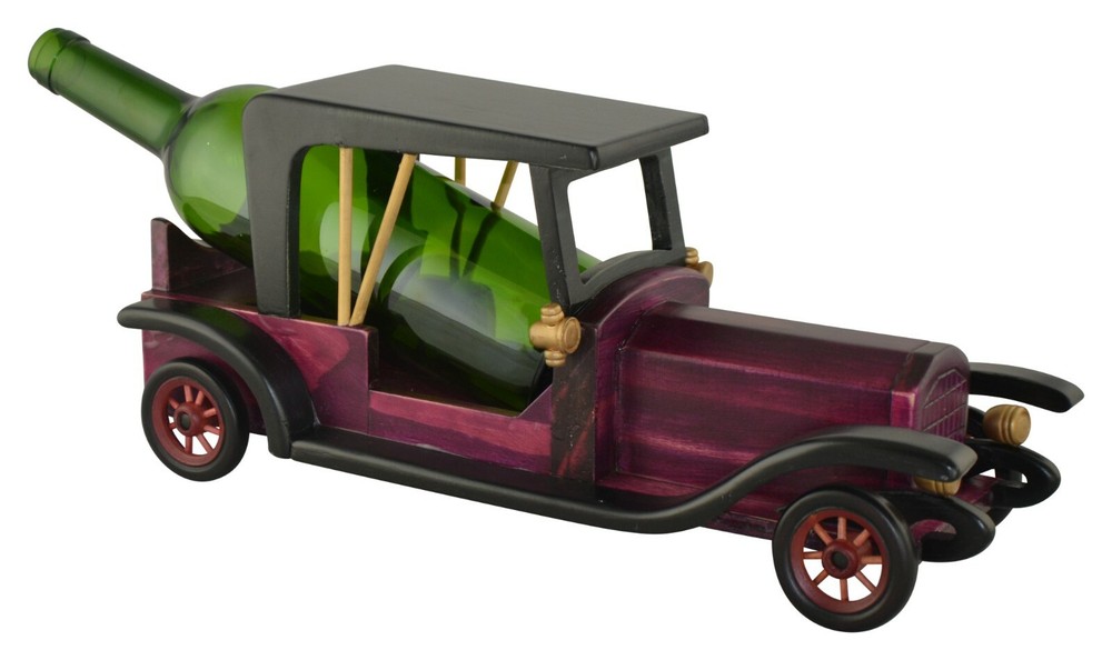 Handmade Solid Wood Antique Car Wine Bottle Holder