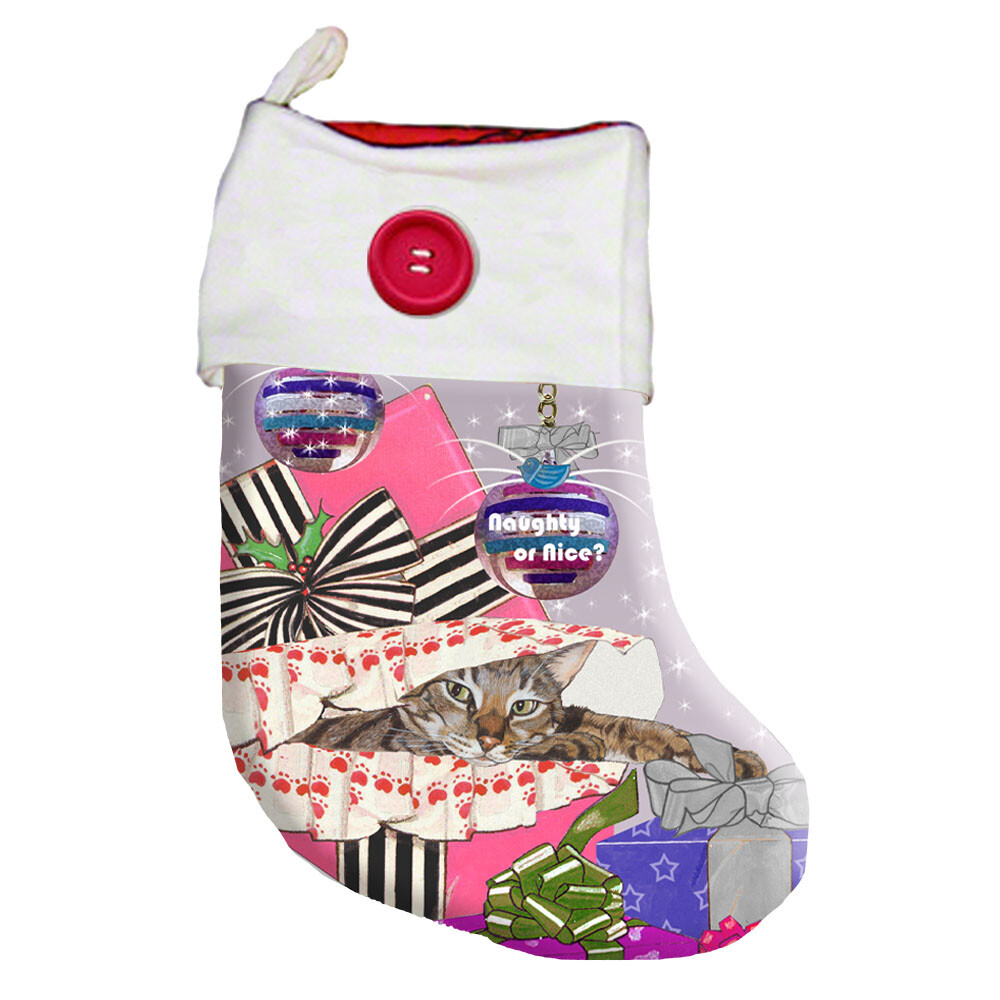 Cat Tabby Christmas Stocking