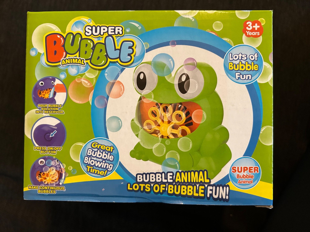 Super Bubble Blower Automatic Machine FROG  3+ Brand New in Box - GIFTABLE ITEM