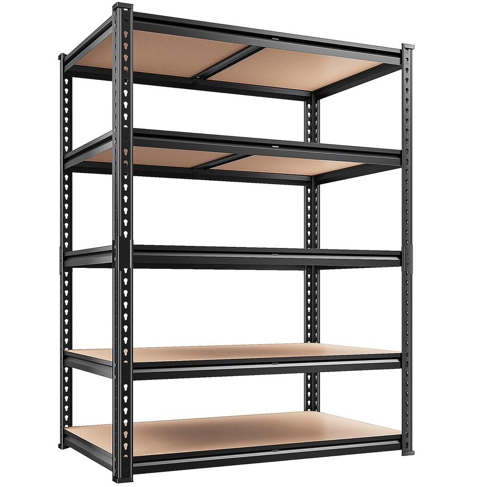 2400LBS Storage Shelves 5 Tier Garage Shelving Heavy Duty, Adjustable Metal S...