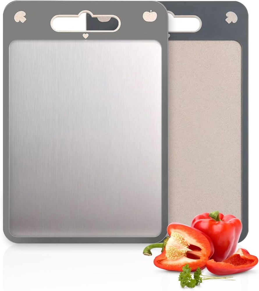 Cutting Board Double Sided, Stainl Steel Cutting Board for Kitchen,