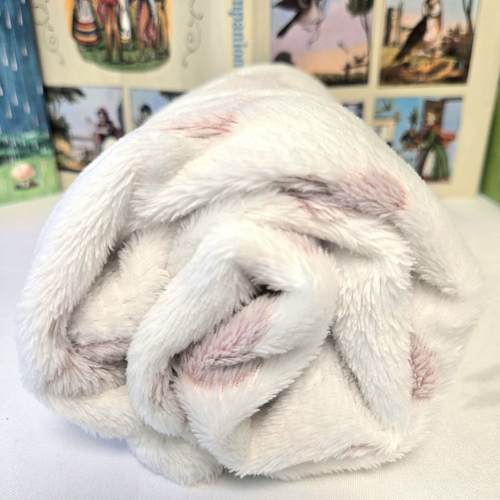 Blankets & Beyond Blanket Lovely Pink White Embossed Heart Microfleece Security