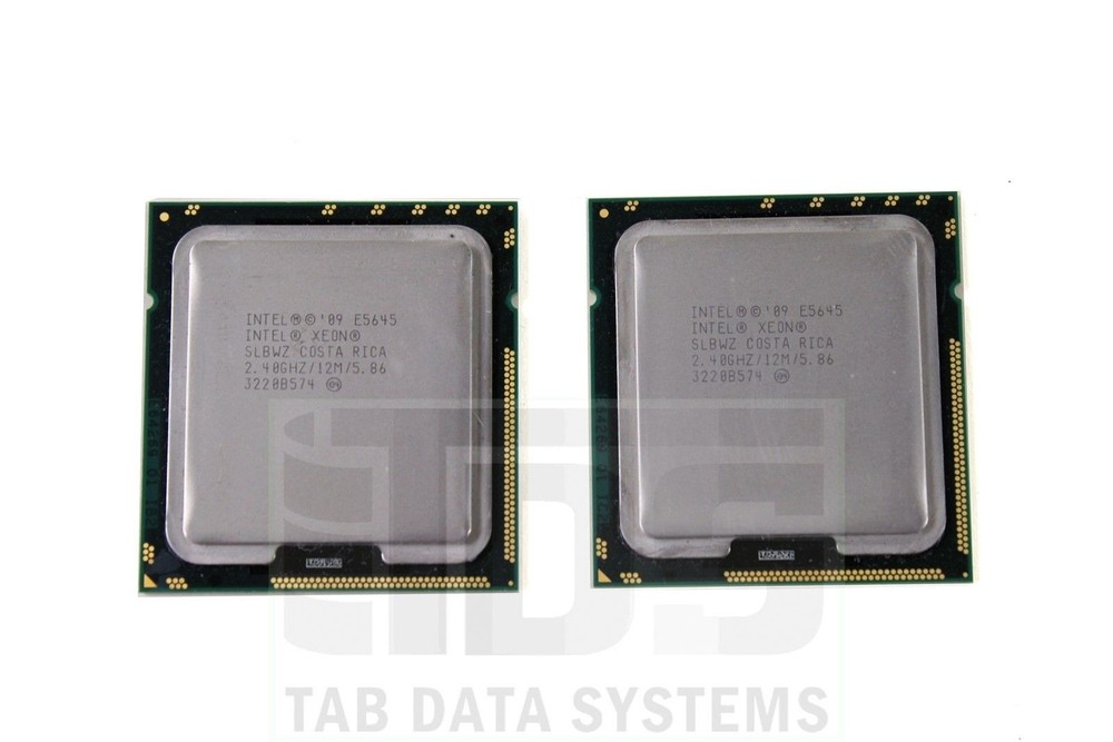 Matched Pair Intel SLBWZ Six Core Xeon Processor E5645 2.4GHz 12MB 5.86GT/s