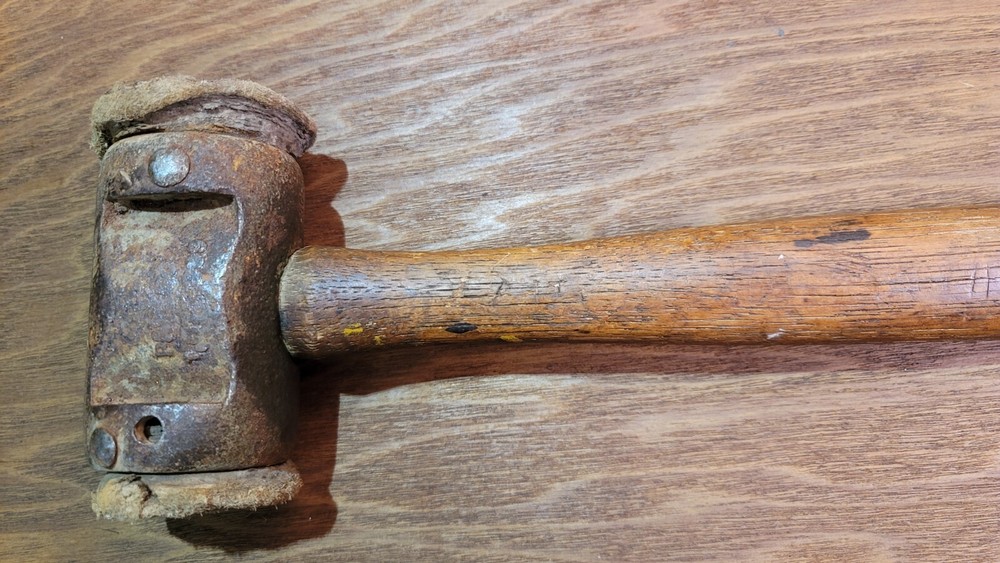 Vintage Rustic GARLAND Raw Hide Soft Blow Hammer Old Tool
