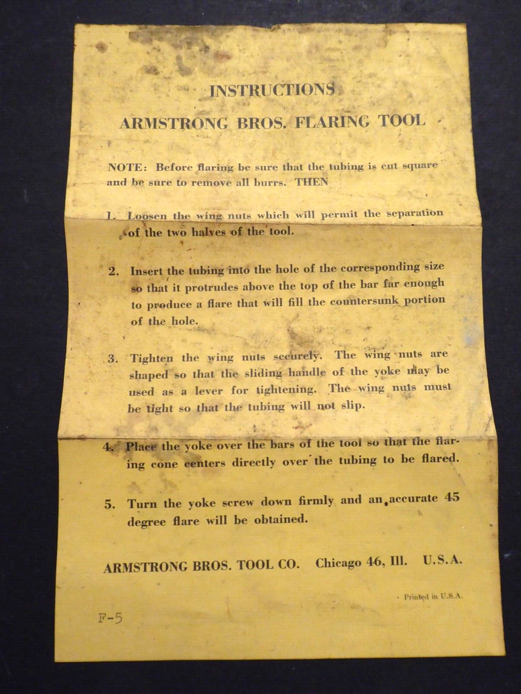 OLDER ARMSTRONG FLARING TOOL