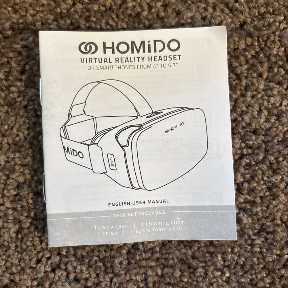 Homido V2 Virtual Reality Headset - Black - iPhone & Android - Case - Excellent