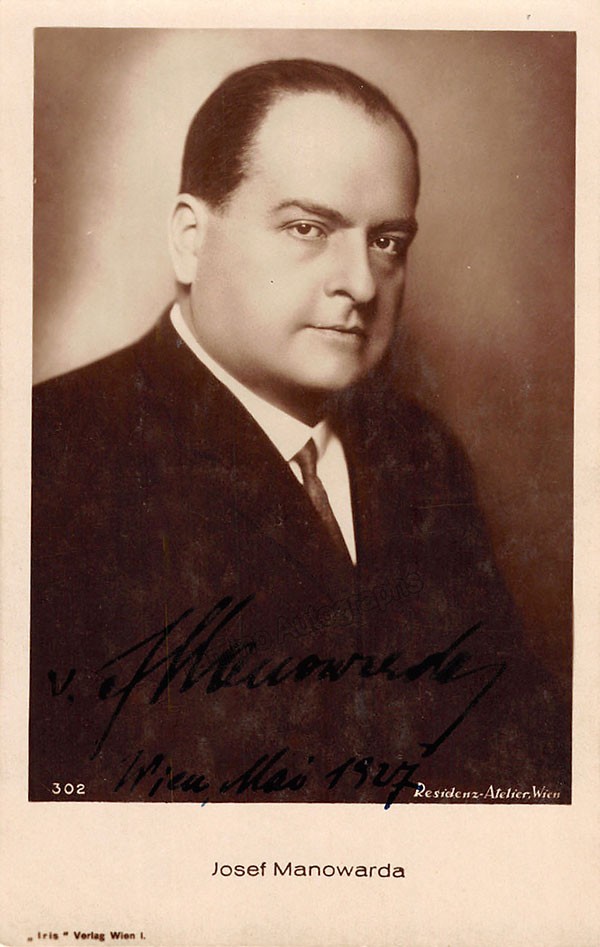Manowarda, Josef von - Signed Photograph 1927