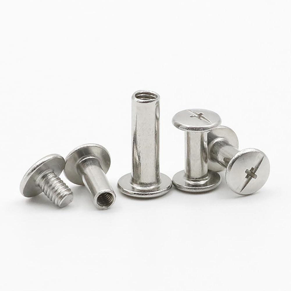 Chicago Screws Assorted Kit 110 Sets 6 Sizes Flat Head Studs for Leather