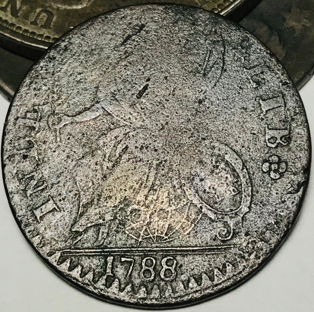 1788 Connecticut Cent Mailed Bust Left Copper Colonial Coin CC29000
