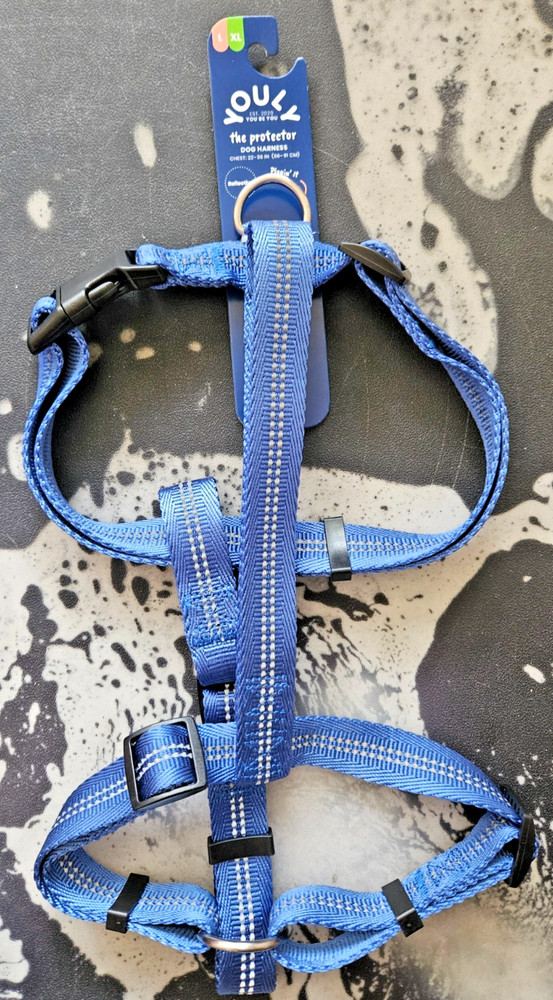 Youly Reflective Dog harness Blue/Silver Large/XL