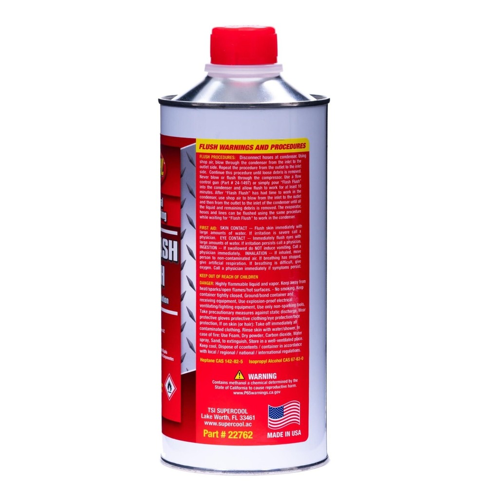 22762 - SUPERCOOL A/C FLASH FLUSH SOLVENT SOLUTION - 32 OZ BOTTLE - PACKAGE OF 1