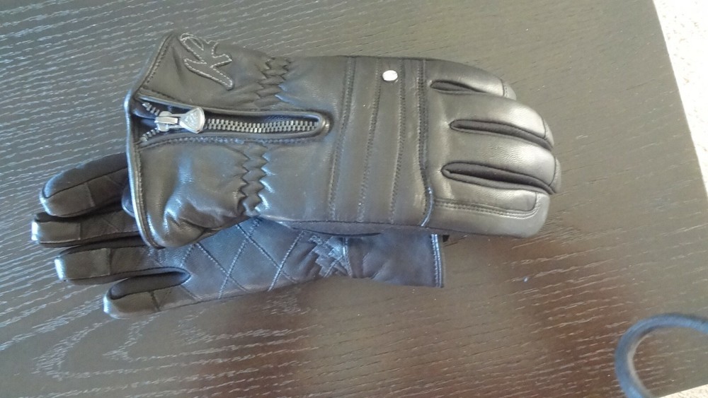 BLACK LEATHER WOMEN'S SMALL/MEDIUM K2 LINED WINTER GLOVES NEW