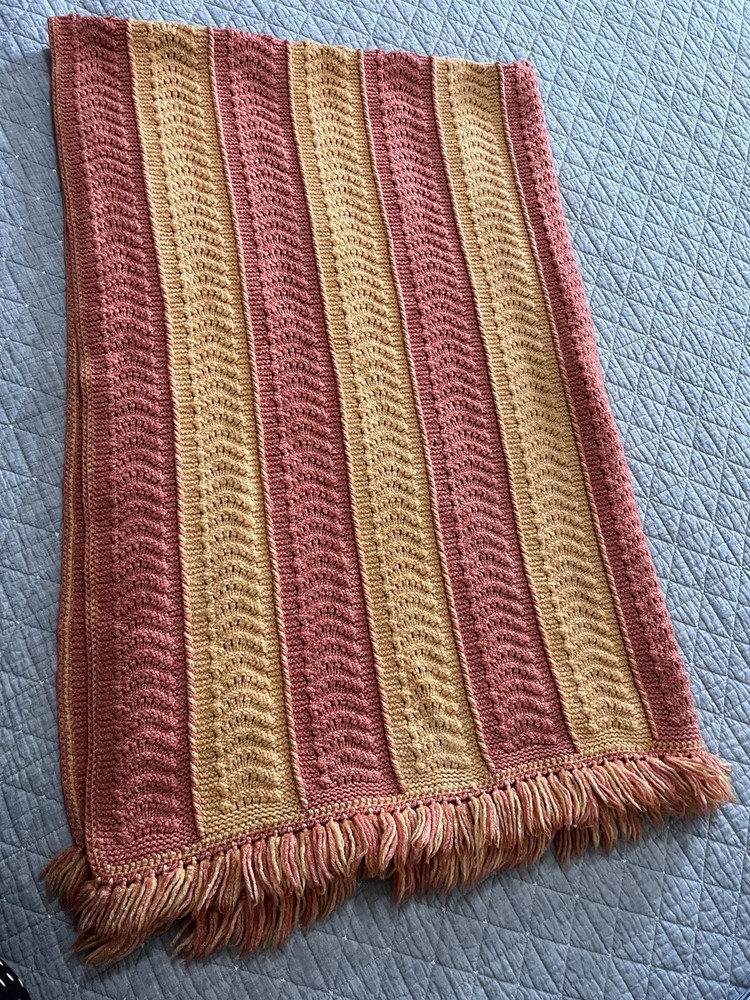 crocheted knitted vintage afghan blanket throw
