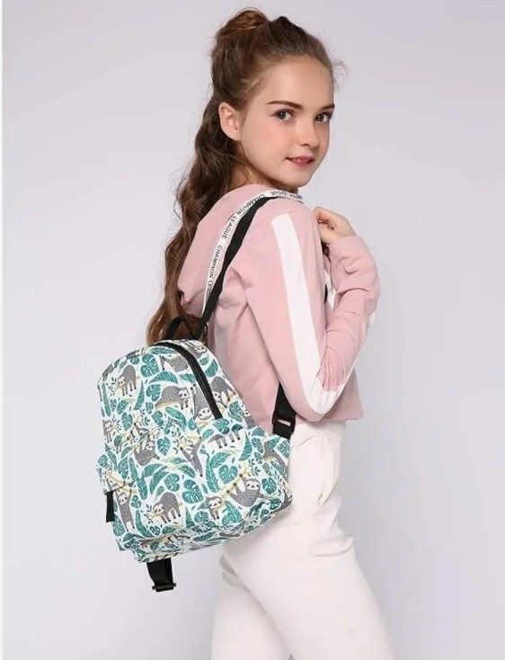 Childs Mini Backpack, Slothes Pattern