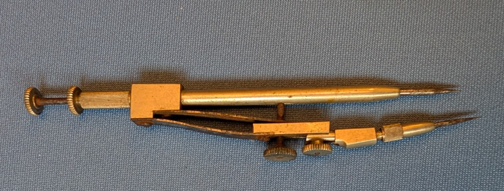 Vtg drafting tool compass, 4 1/2" long