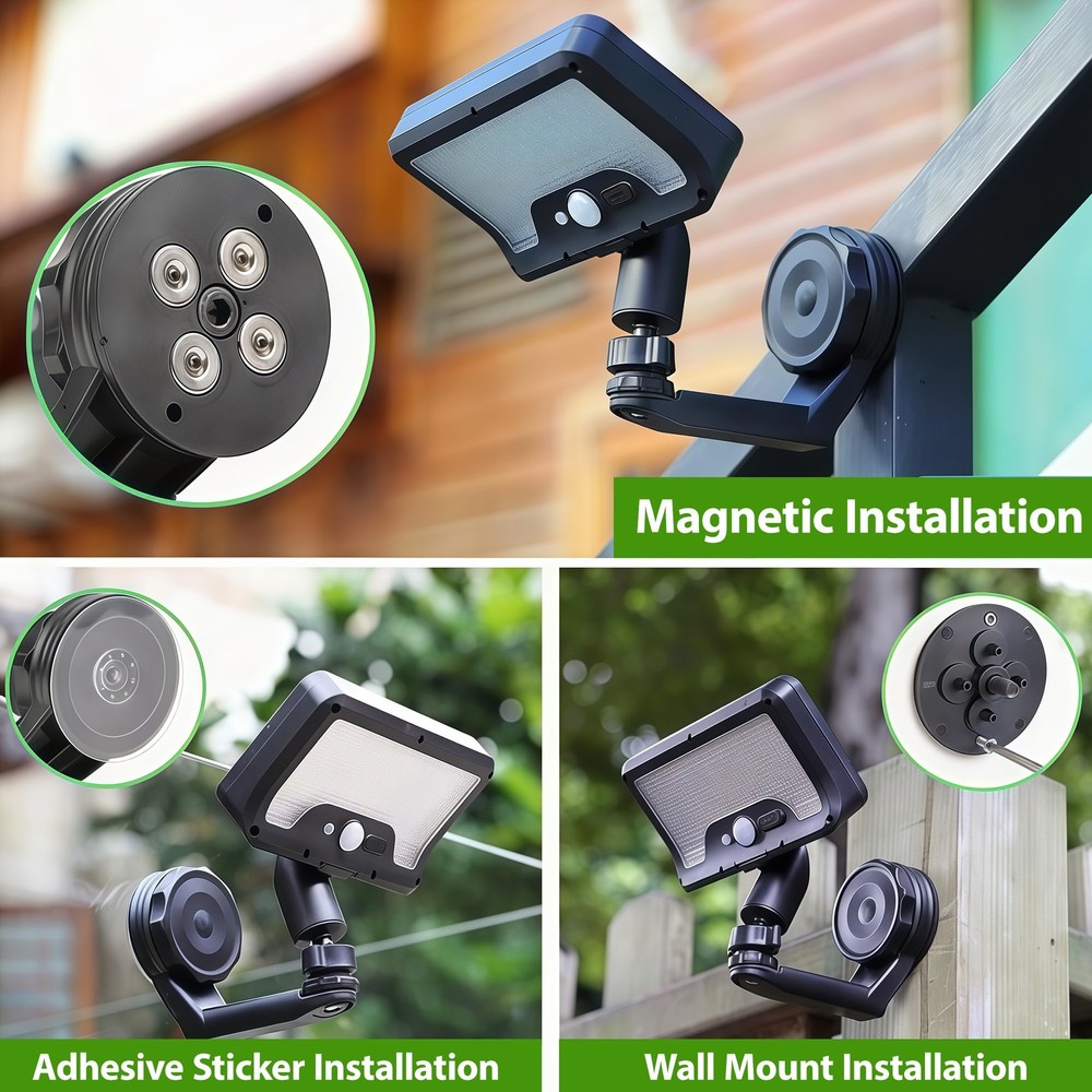 Super Bright Solar Motion Sensor Wall Light LED Magnetic Garden Yard IP65