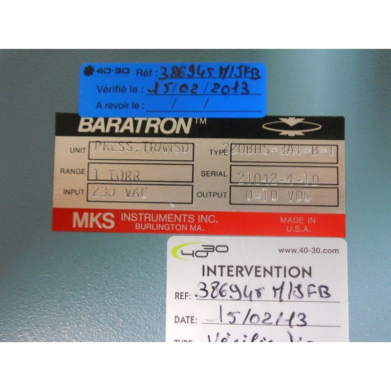 VACUUM SENSOR MKS BARATRON 220BHS