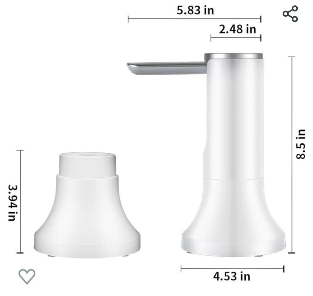 Smart Water Dispenser For 5 Gallon Bottle Foldable Touch Screen USB Rechargeable