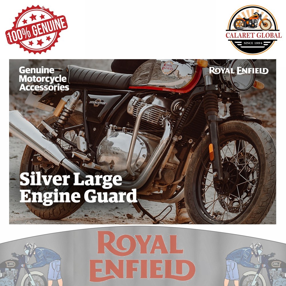 SILVER ENGINE GUARDS FOR ROYAL ENFIELD CONTINENTAL GT 650 INTERCEPTOR 650