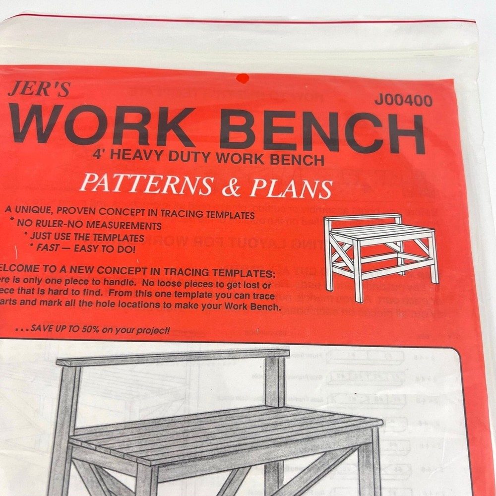 Jer's Patterns & Plans Work Bench 4 feet Heavy Duty J00400