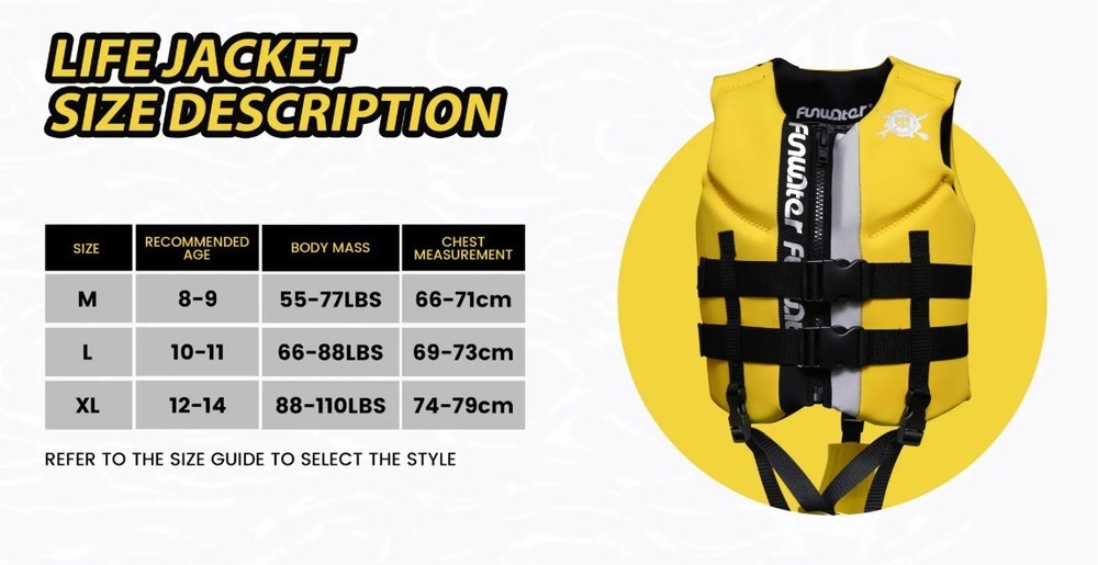 Funwater Kids Life Jacket Personal Floatation Device New in packaging! Size L