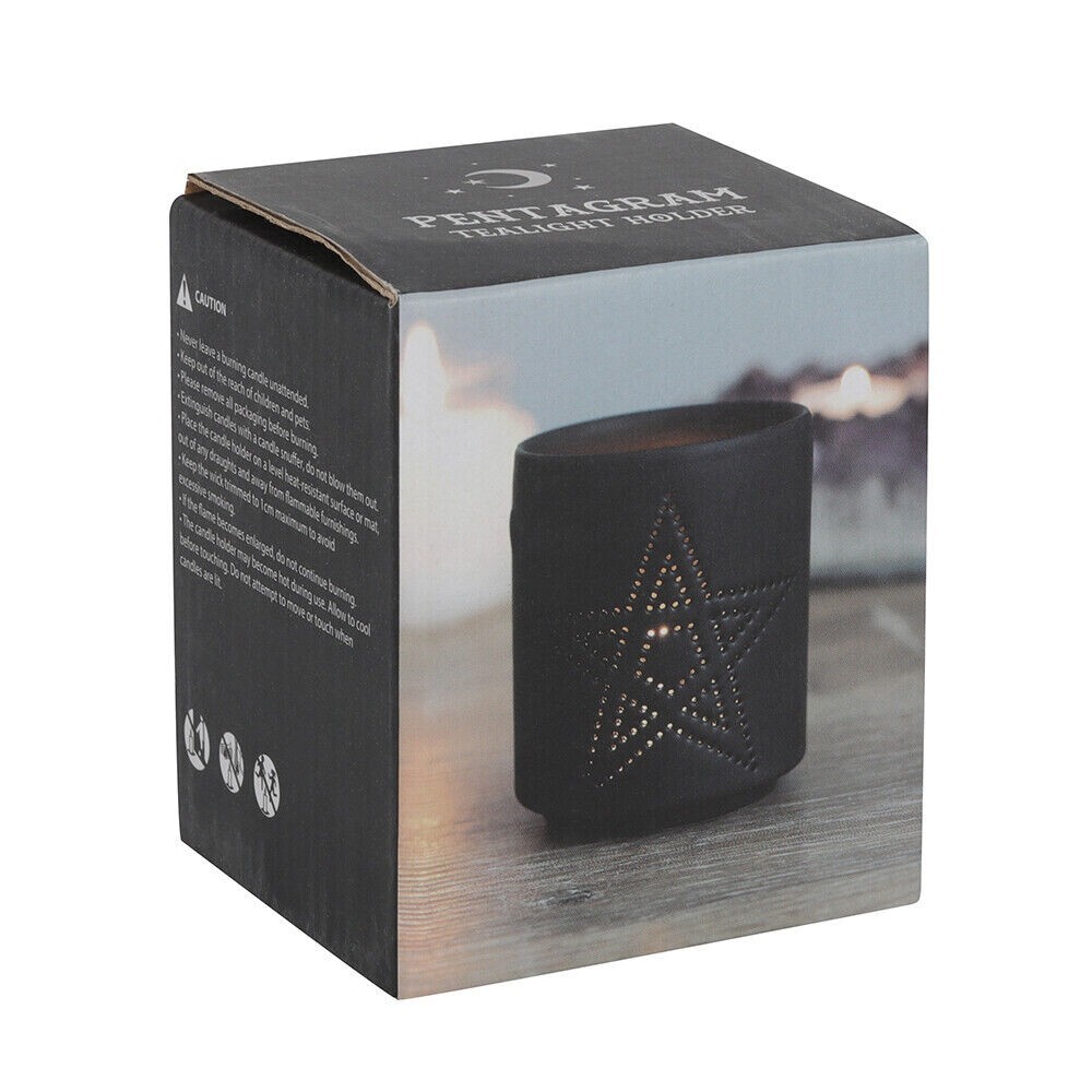 Small Black Pentagram Tealight Holder killstar emo goth pagan wiccan witch emo