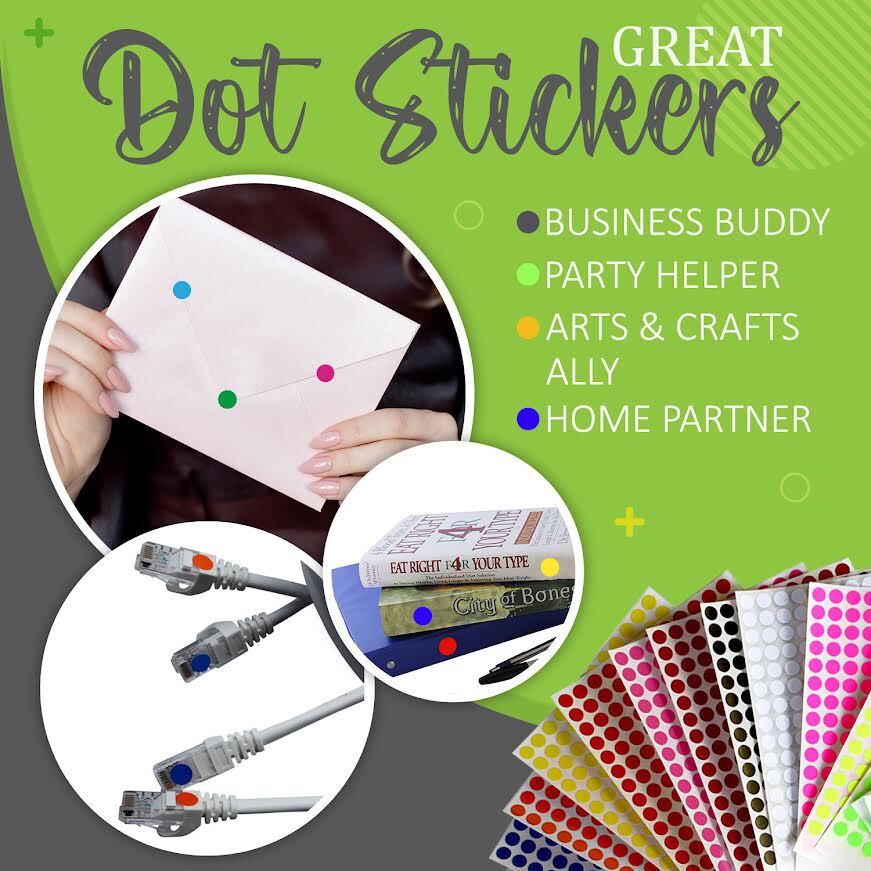 8mm Neon Color Coding Round Dot Stickers ~¼” Permanent Adhesive Circle Labels