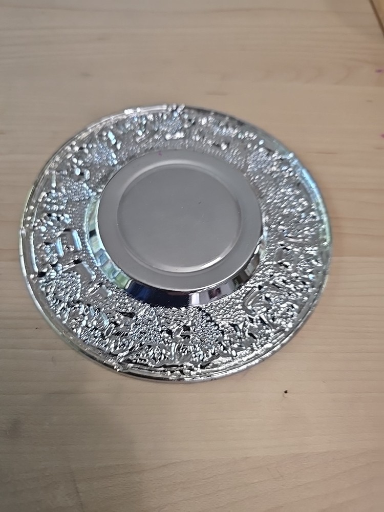 Imported Silver Plated Grape Design Kiddush Cup & Tray Set - Shabbat Essential