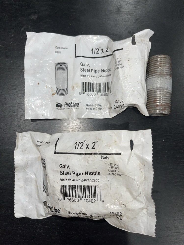 1/2”x2” galvanized pipe nipple proline