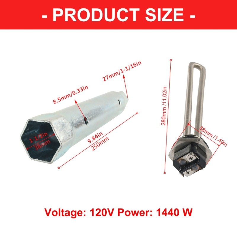 520900 Heating Element and Socket Sleeve 520789 for Campers Water Heater System