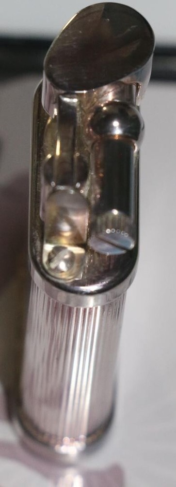 Unused Dunhill Gas lighter Silver unique hammer with box