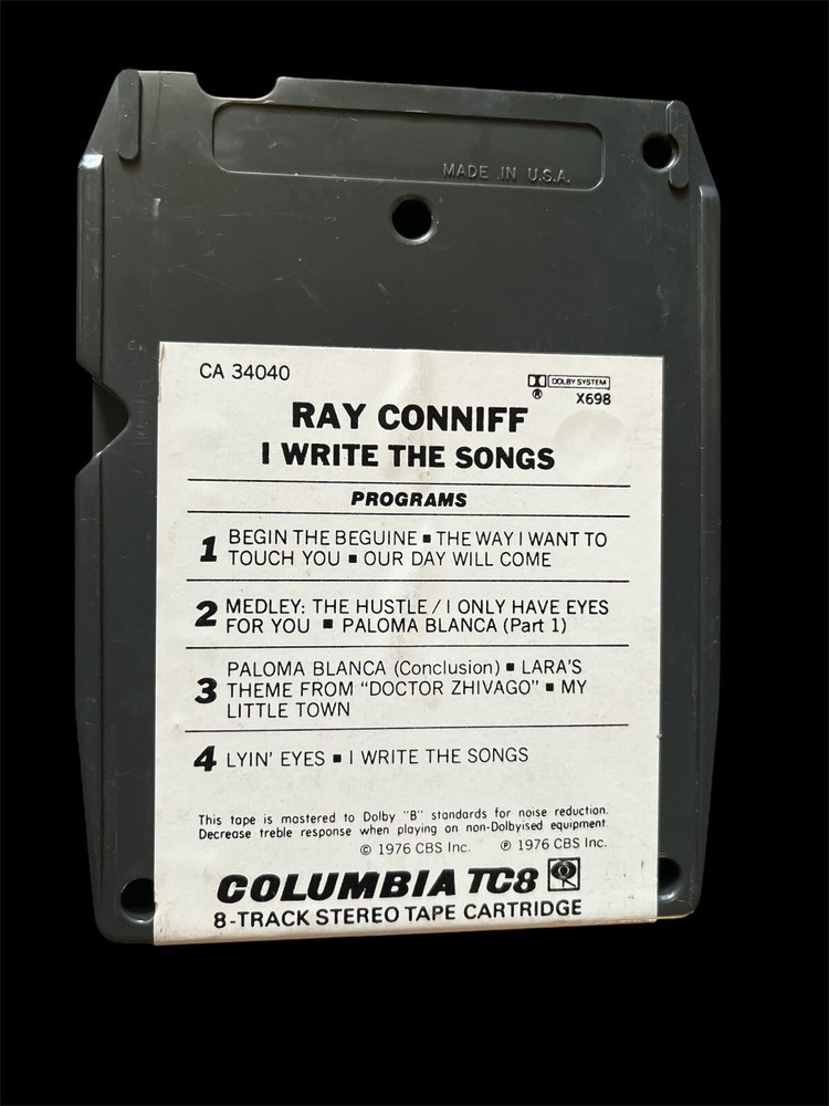 Ray Conniff ~ I Write TheSongs ~ 8 Track Tape ~ REFURBISHED & TESTED