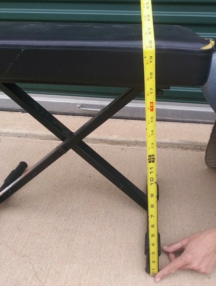 USED BLACK LEATHER FOLDING PROLINE WORKOUT BENCH