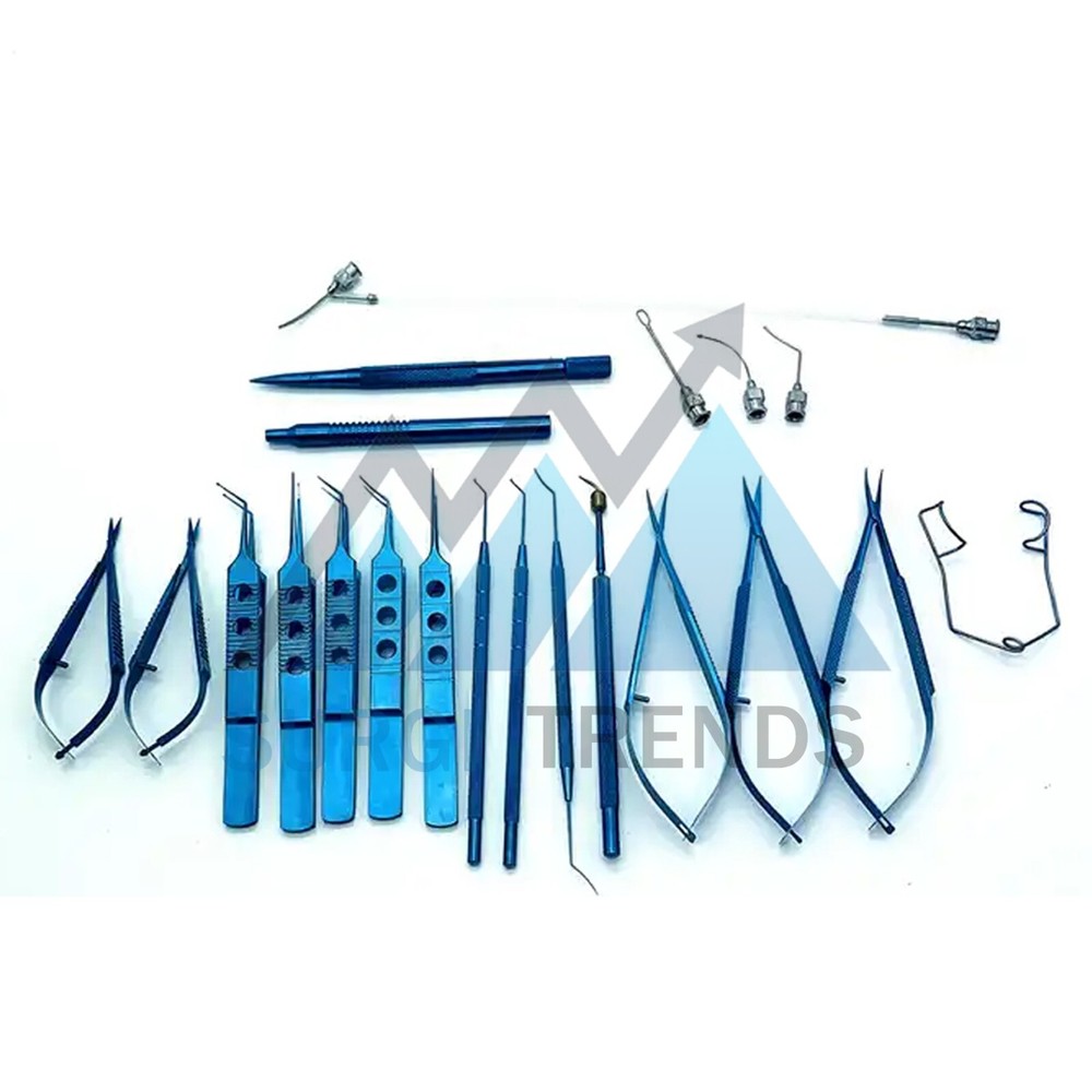Eye Cataract Titanium Set 21 PCS Ophthalmic Surgical Instruments Set With Box