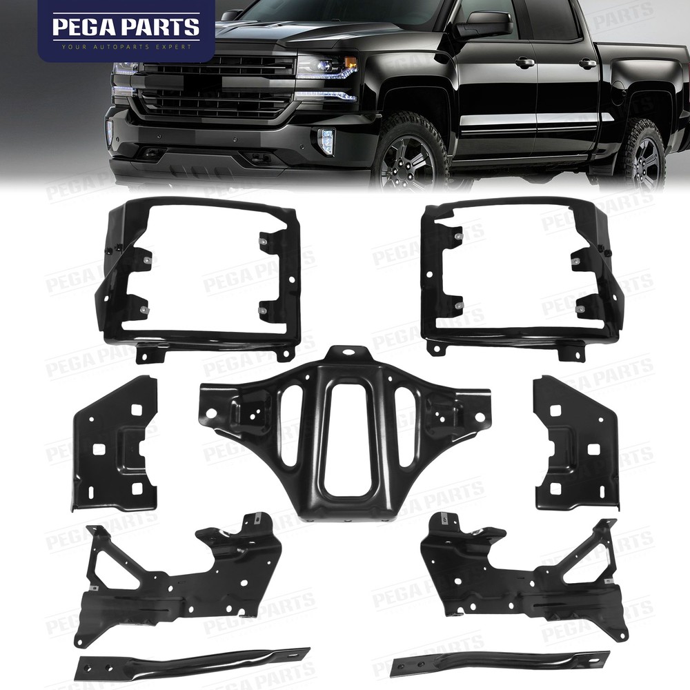 For 2016-2018 Chevy Silverado 1500 Front Bumper Support Mount Bracket Set 9Pcs