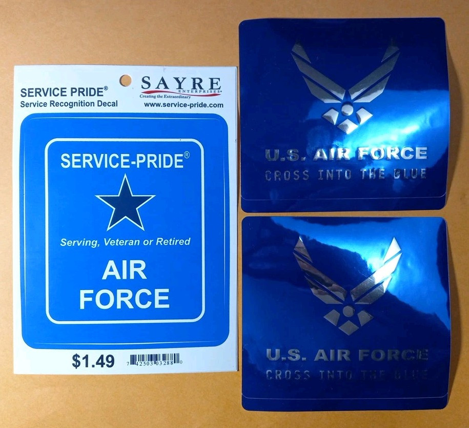 3 USAF Decal Stickers NEW