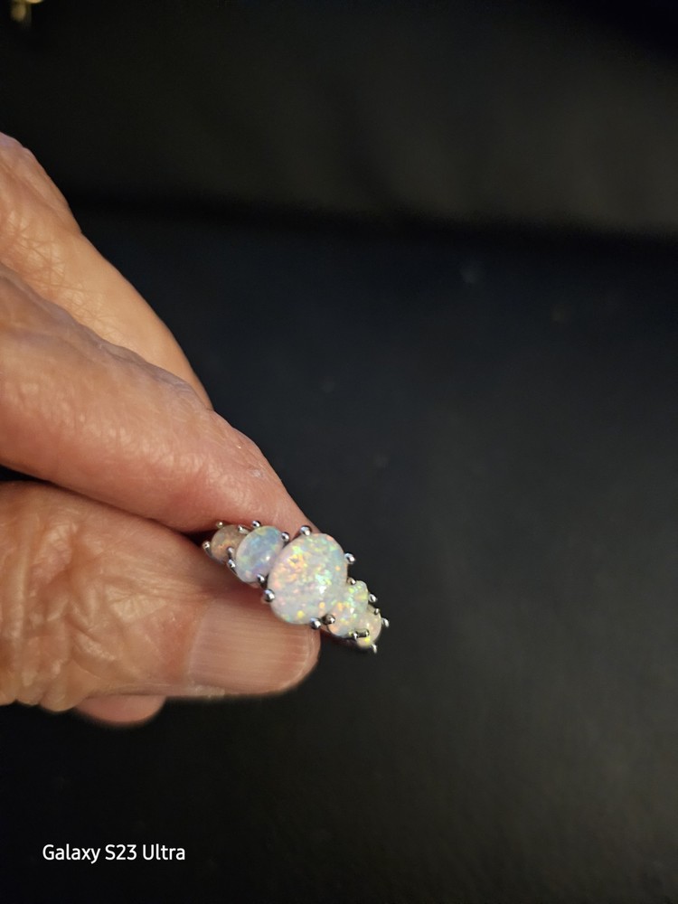 Elegant design Fire Opal Rings In Silver Ring Size 8, 9