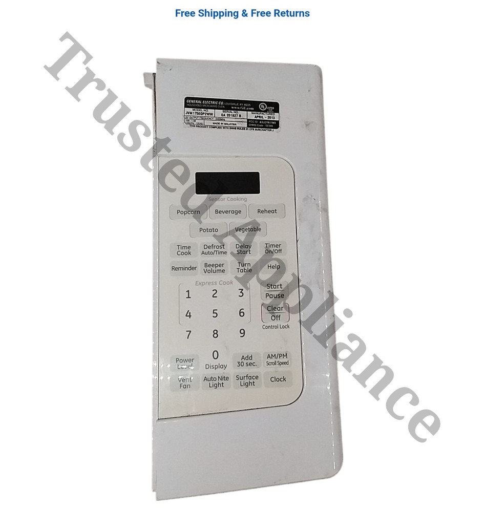GE Microwave Control Panel Console WB07X11274 WHITE