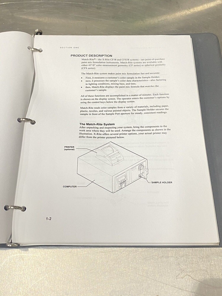 MatchRite Paint Matching system CF58 - Users Guide / Instruction Book / Manuals