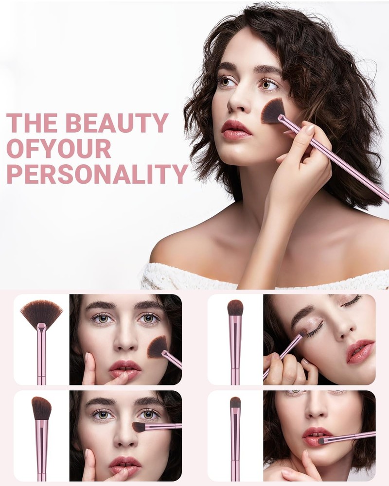 COYKROU 8Pcs Makeup Brushes Set Premium Eyeshadow Brush Professional Angled